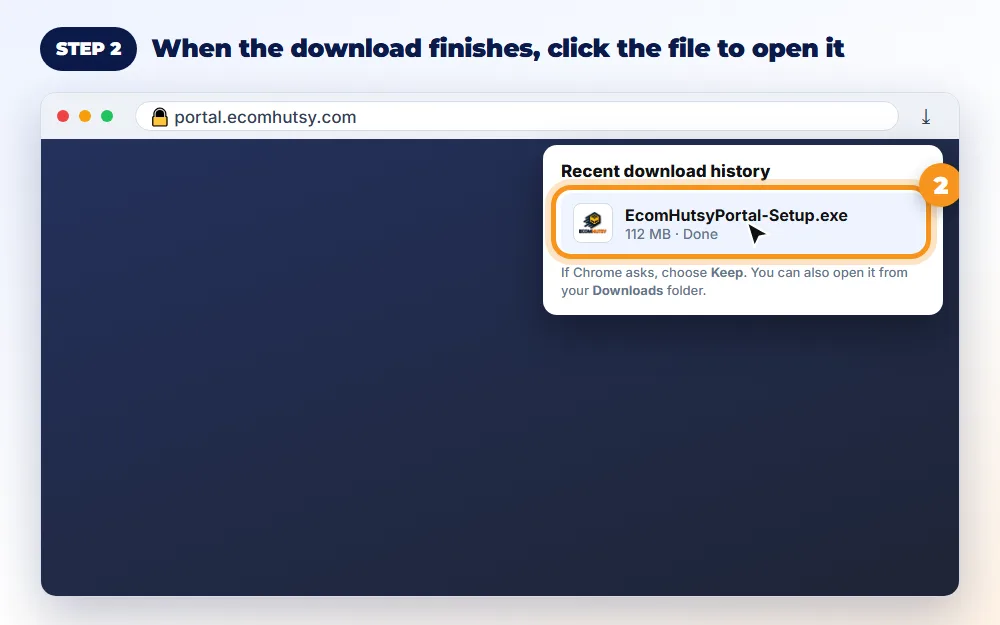 Step 2: Open the downloaded file